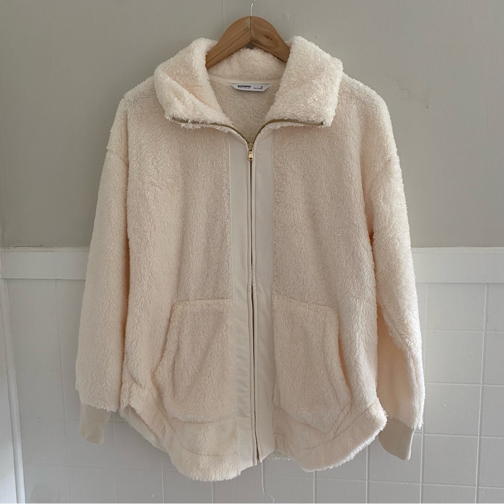 Sonoma Cream Fleece Zip-Up Jacket